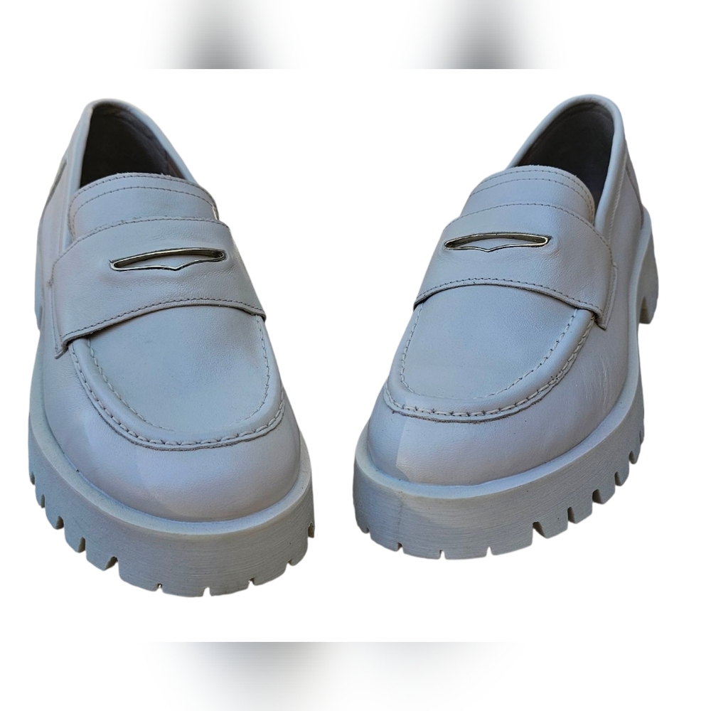 Steve Madden Classic Lawrence Chunky Cream/Bone Leah Slip-On Loafers Shoes NWOT - Picture 3 of 8